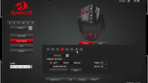 how to setup fire key on the redragon m908 gaming mouse