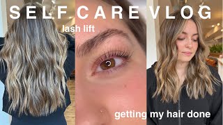 SELF CARE VLOG | getting my hair done, lash lift + tint, new year reset