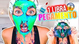 RETO: 1 LIBRA de PEGAMENTO de COLORES! 🌈😱 FUNCIONA como PEEL-OFF?! | Katie Angel