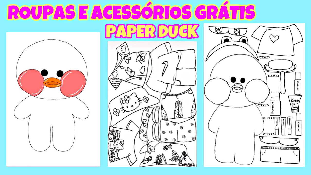 roupas para paper duck para imprimir