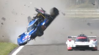 6 HEURES DE SPA - Le crash impressionnant de la Cadillac n°2 pulvérisée en haut du raidillon