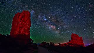 Starry Nights of Milky Way of Grand Canyon, Yellowstone, Arches National Park in USA