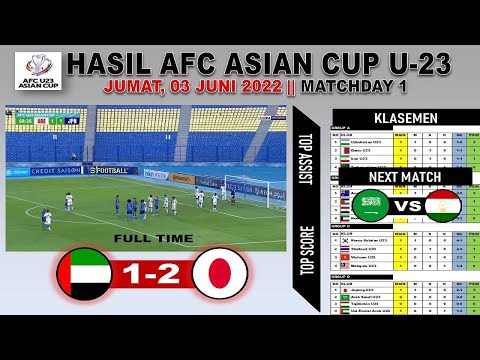 UEA U23 vs Jepang U23 ~ Hasil Piala Asia U23 Tadi Malam ~ Klasemen AFC Asian CUP U23 2022