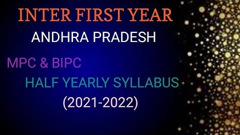 INTER FIRST YEAR HALF YEARLY SYLLABUS //AP JUNIOR INTER HALF YEARLY SYLLABUS