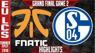 FNC vs S04 Highlights Game 2 | EU LCS Playoffs Grand Final Summer 2018 | Fnatic vs FC Schalke 04 G2