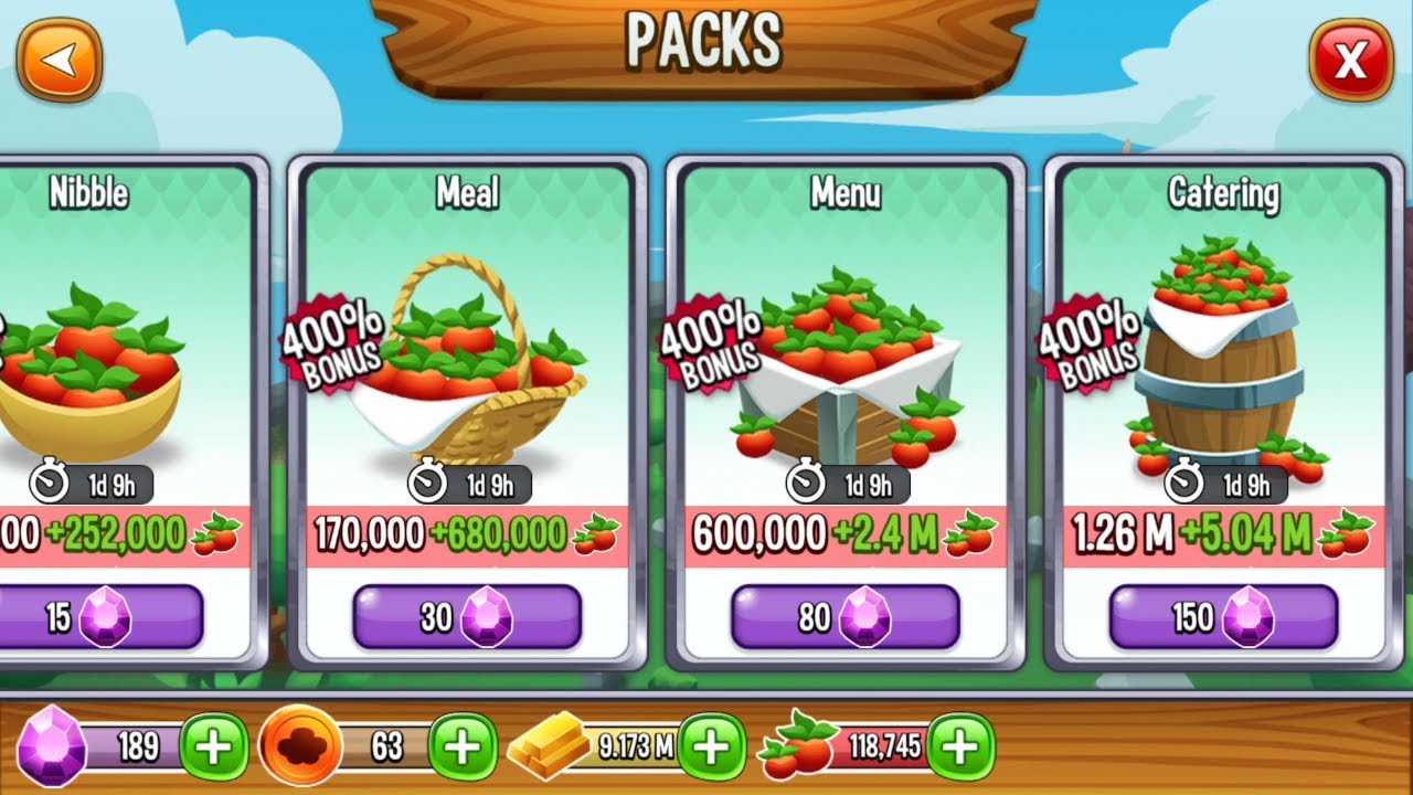Dragon City 300 Gems 400 Food Bonus Purchase in Dragon City Game