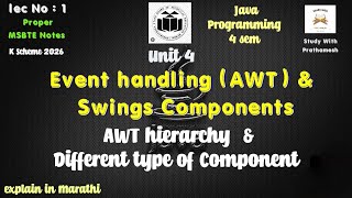 Exam coming soon 😱 Unit 4: Event Handling (AWT) &amp; Swing Components | AWT Hierarchy &amp; it's components