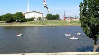 Terry Settle Wichita Riverfest zipline 2012 return