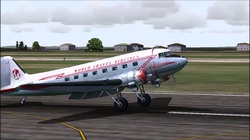 Flight Simulator Douglas DC 3 - Ford Trimotor Takeoff and Landing