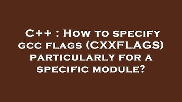 C++ : How to specify gcc flags (CXXFLAGS) particularly for a specific module?