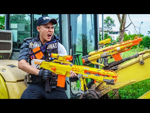 LTT Game Nerf War : Patrol Police And Colleagues SEAL X Nerf Guns Fight Crime Group Rocket