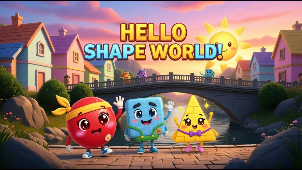 Hello Shape World 🔺⭕⬛ | Learn Shapes for Kids 👶 | Fun Toddler Song