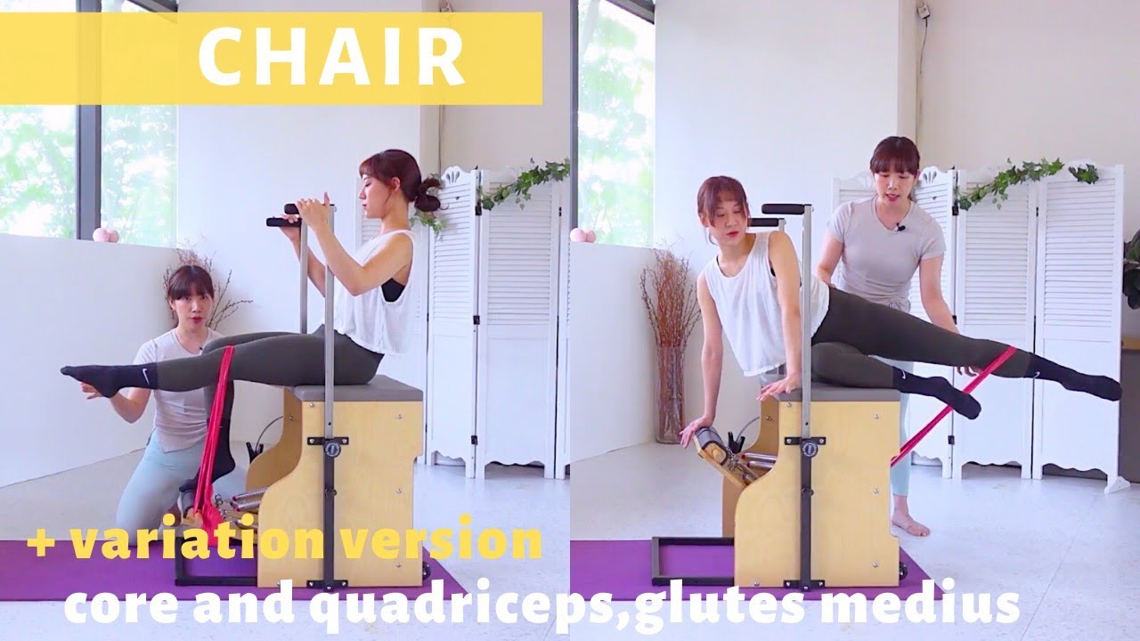 필라테스 체어 시퀀스|사이드밴드/풋워크를 세라밴드로 7가지 새로운동작 만들기/pilates chair foot work series & side bend with theraband