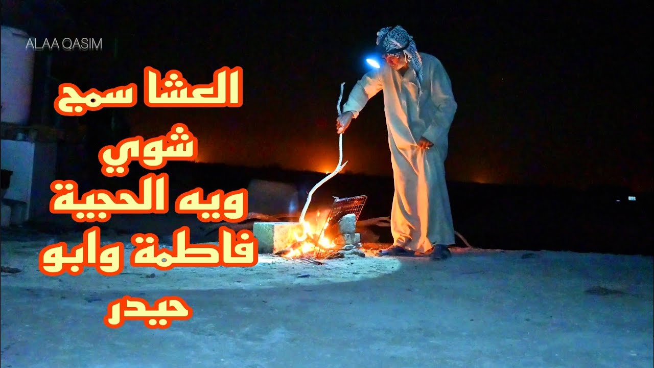 العشا سمج شوي ويه الحجية فاطمة وابو حيدر جارها. Dinner was a bit sad, with the lady Fatima 