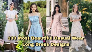 100 Korean Maxi Dress designs, Latest Long Frock Designs 2023 Asian & Western dresses #dress #frock