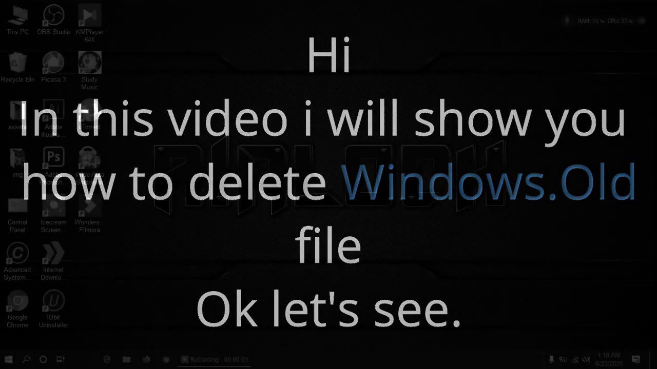 How to delete windows old file from system on windows 10 youtube