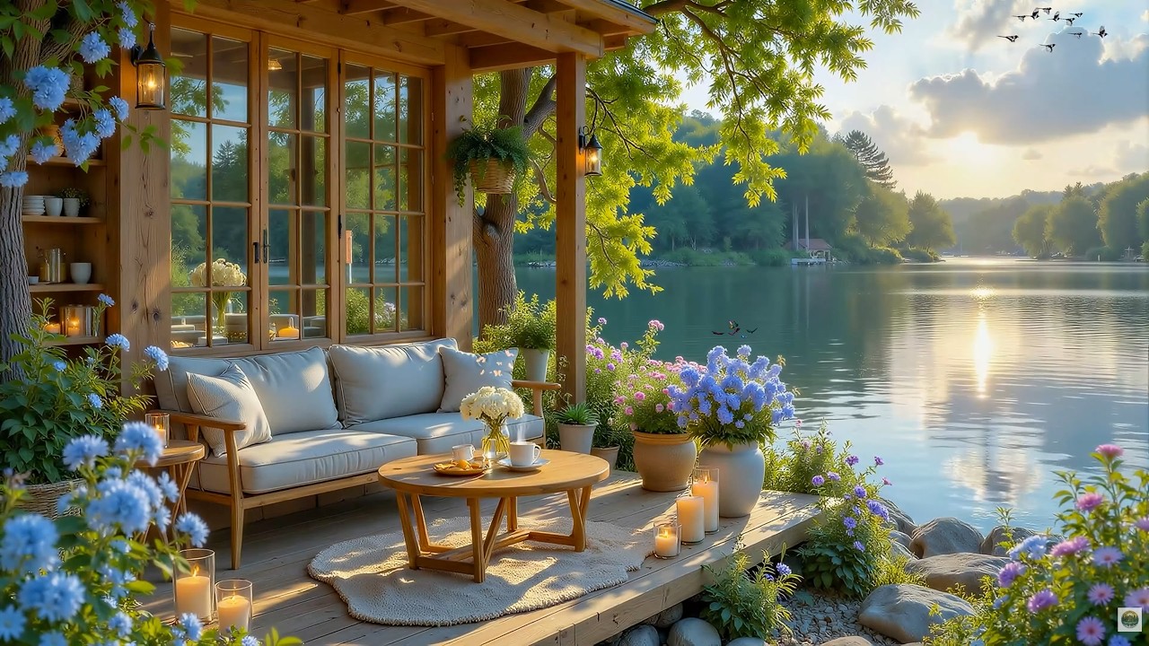 Tranquil Piano with Golden Spring Sunlight Ambience 🌿 Up Mood & Deep Healing at Cozy Nature Cabin