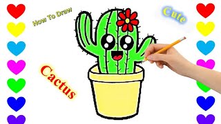 How to Draw a Cactus || Drawing a Cute Cactus easy and step by step