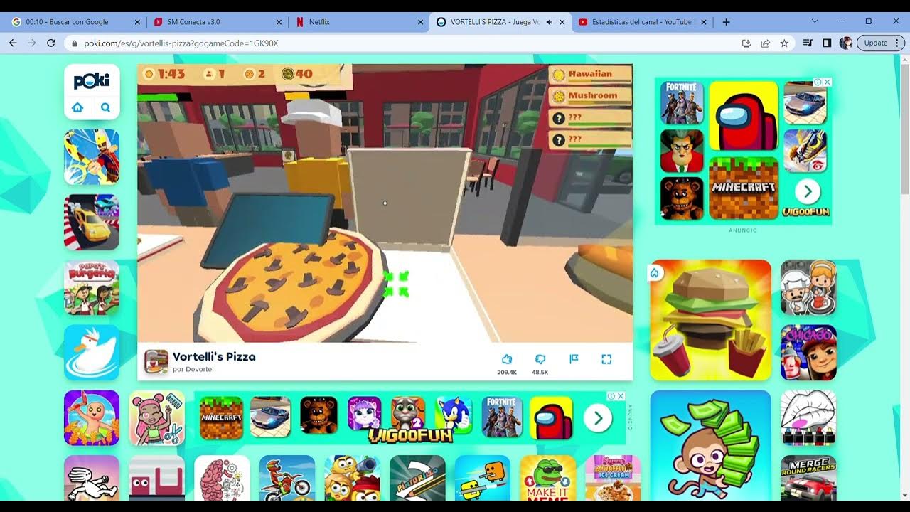 Playing VORTELLI'S PIZZA on Poki with Gapple 