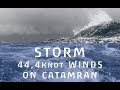 Catamaran Sailing Fast in STORM 44,4 Knot+ Winds – PRIVELEGE 495