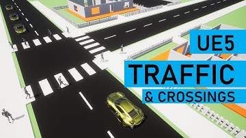 Unreal Engine Traffic System - Stop for Pedestrian Crossing - UE5 Open World #37