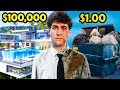 Surviving in $100,000 VS. $1 Hotel!