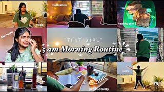 5 Am Summer Morning Routine🌅 how to be THAT GIRL motivation, healthy habits ,workout #morningroutine