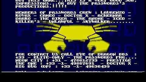 Passwords - High Seas Trader - Amiga Cracktro