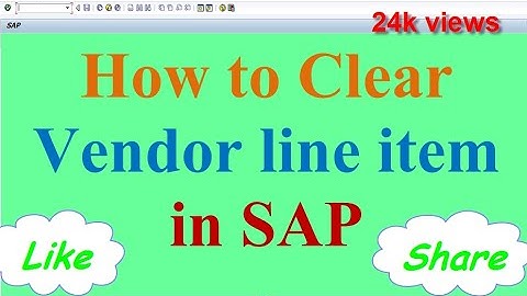 How to Clear Vendor Line Item in SAP