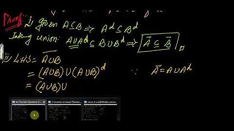 #MTH405 Lecture 42 Part 2 || Set Theoretic Operations in Closures  || Virtual University