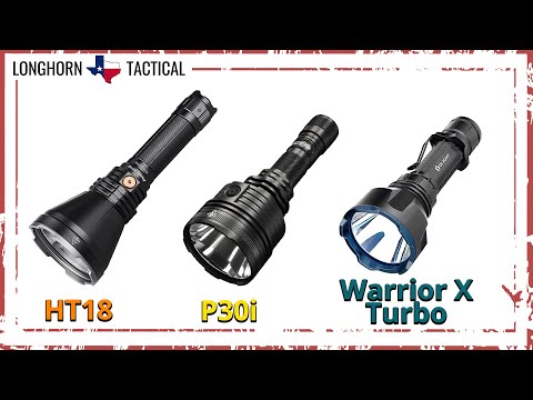 TRIPLE BREAKDOWN Long Throw Flashlights - Fenix HT18 - Nitecore P30i - Olight Warrior X Turbo