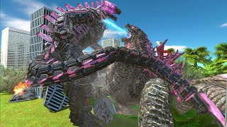 Evolved Godzilla vs. Evolved Mechagodzilla!  Animal Revolt Battle Simulator