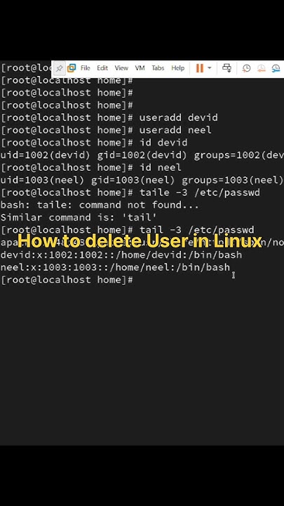 How to Delete user in Linux | Userdel command #shorts #shortsfeed - YouTube