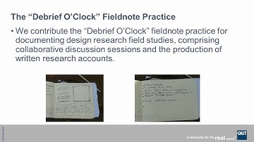 "Debrief O’Clock": Planning, Recording, and Making Sense of a Day in the Field in Design Research
