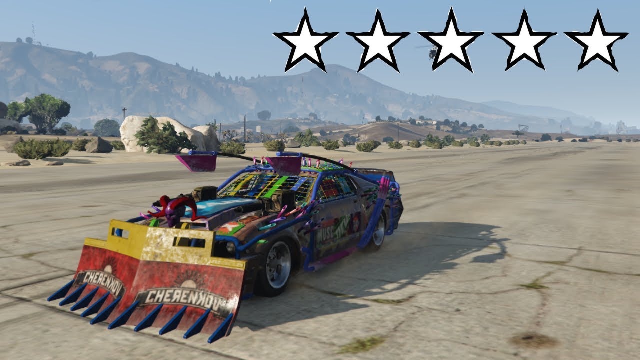 5 Stars in GTA 5 with Dominator cauchrmar car and with professional escape
