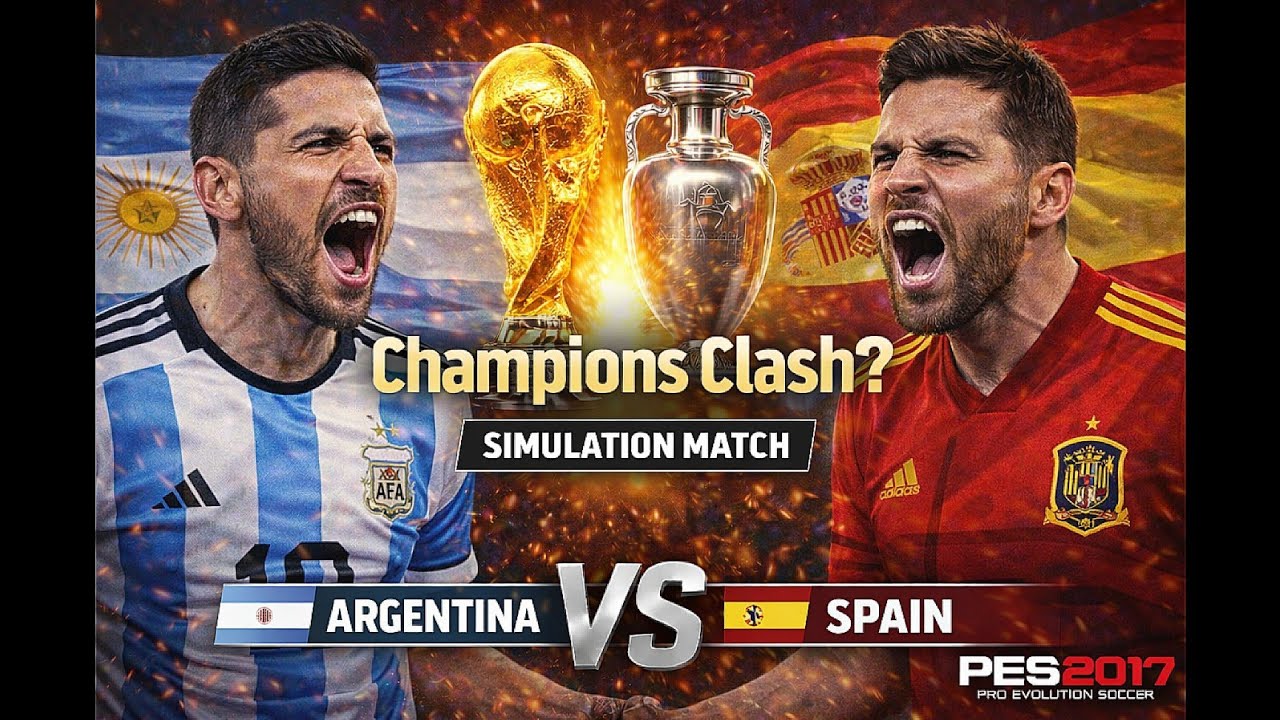 Argentina vs Spain | Champions Clash Simulation | PES 2017
