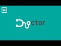 Typography logo design  illustrator letter logo tutorial  doctor 