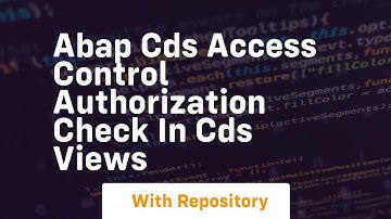 Abap cds access control authorization check in cds views