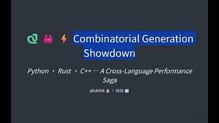 🎙️Combinatorial Generation Showdown: Python · Rust · C++