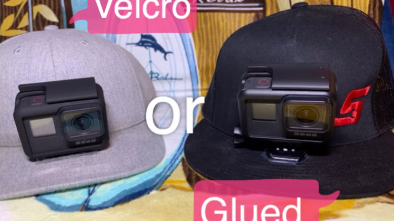 How to DIY BASEBALL cap a GoPro Hat Mount with Velcro or Hot glued