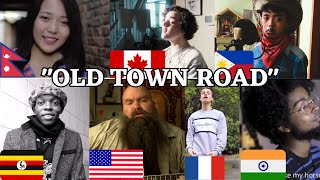 Old town road | cover song | 7 countries singers #song