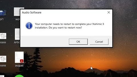 Audio Software: Your computer needs to restart to complete your Nahimic 3 Installation