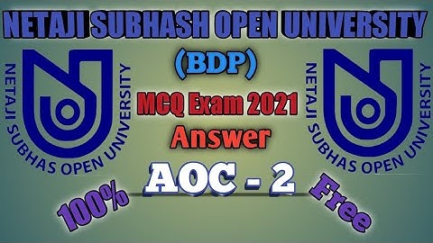 NSOU BDP Final Exam Answer 2021 AOC-2 MCQ Question Answer
