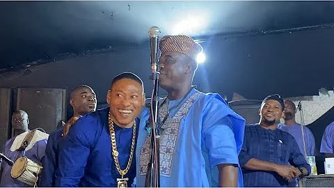LAGOS BIG BOY RILIWAN COOLER WENT ON K1 STAGE TO PAY HOMAGE AS HE ARRIVED ALH. NOIMOT OKI BIRTHDAY