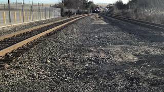 MBTA train comes in to Newburyport train station