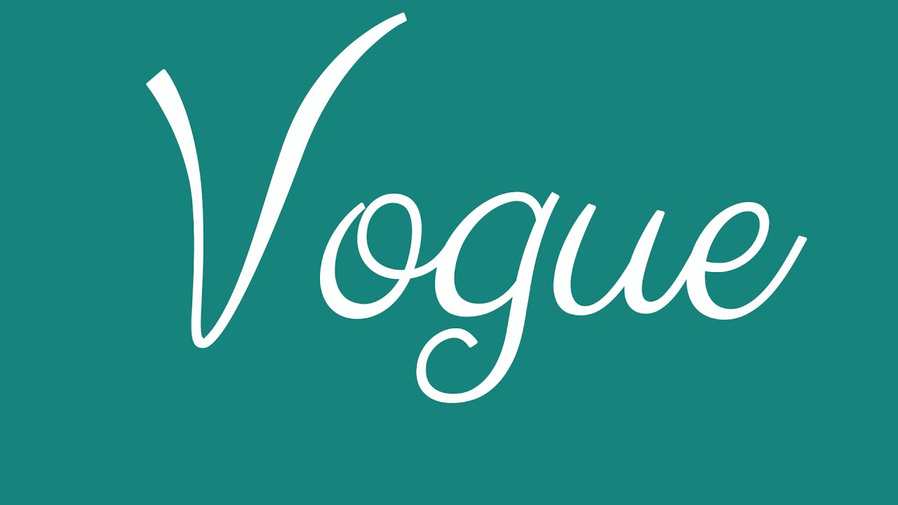 Learn how to Sign the Name Vogue Stylishly in Cursive Writing - YouTube