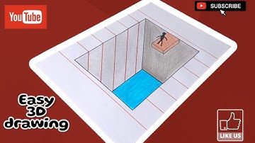Very easy 3D Drawing on paper step by step #art