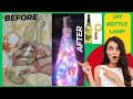 how to make unique bottle cork light / turned glass bottle into unique cork lamp 🛋️/ diy  idea 💡