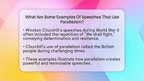 What Are Some Examples Of Speeches That Use Parallelism? - The Prose Path