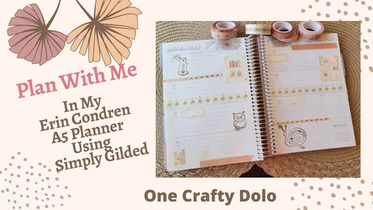 Plan With Me In My Erin Condren A5 Planner Using Simply Gilded - YouTube